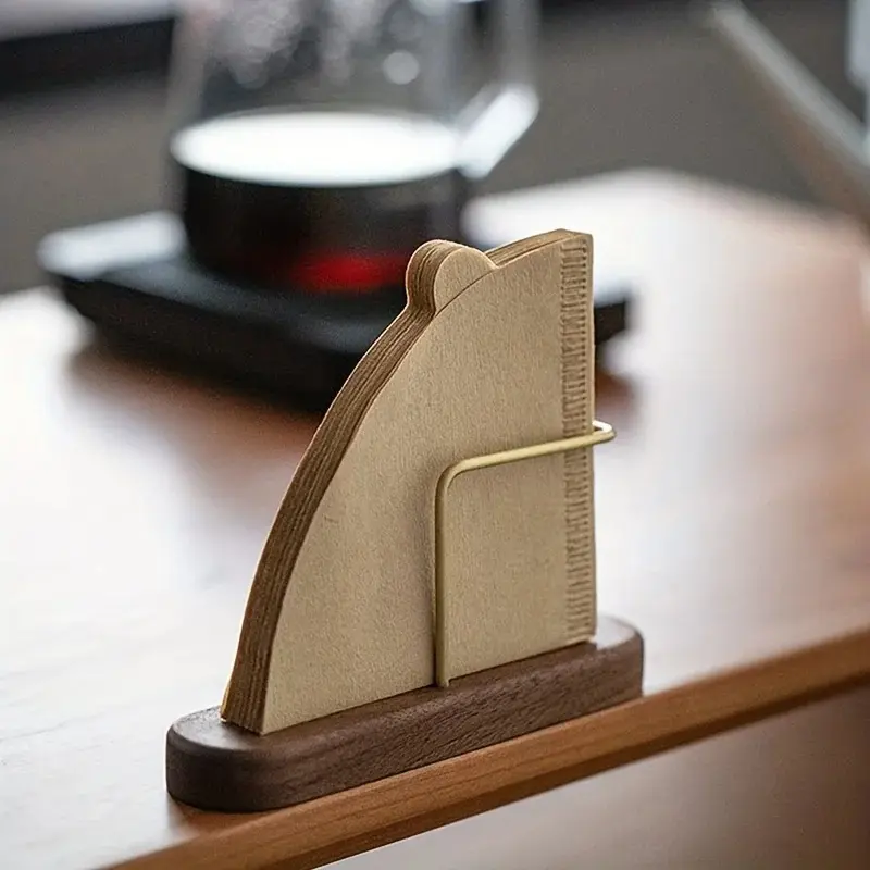 One Two Cups Coffee Filter Paper Holder Wood Tempat Kertas Filter - P-55