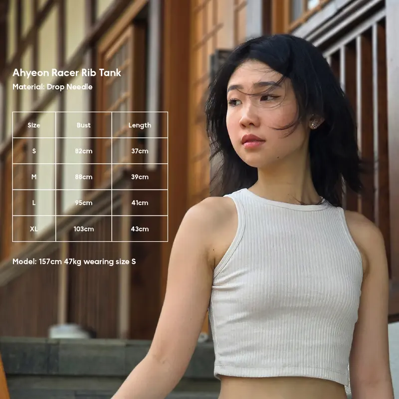 Lexy Fashion - Ahyeon Racer Rib Crop Tank Top Atasan Singlet Basic Polos Stretch Wanita Murah croptop remaja teng 8