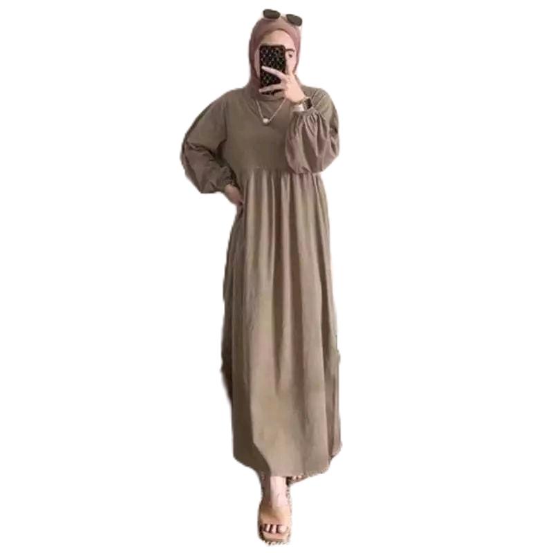 Siena Midi Dres Wanita  Remaja Kekinian bahan Cringkle Airflow  Nyaman Muslim Casual link  dress  lebaran 6