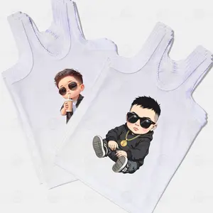 6 Pcs Kaos Dalam Anak Laki-Laki Putih Motif / Singlet Anak Gambar Terbaru