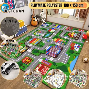 Karpet Lantai Polyester Motif Anak/ PlayMate/ Uk 100 x 150cm/Karpet Lantai Ruang Tamu