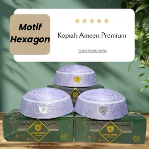 Peci / Kopiah Malaysia A-5 Original – by Ameen, Motif  | Safer | Hexagon | Polkadot | Melayu | Zig-Zag | Kotak | Catur | Bercak | Sirip |.
