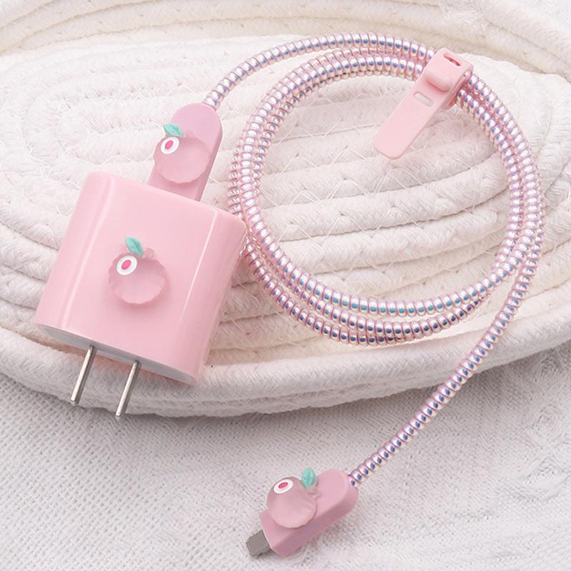 Product Introduction of Bảo vệ cáp màu hồng đào anh đào cho iPhone / iPad 18W / 20W, vỏ sạc nhanh, vỏ bảo vệ, phụ kiện đường dữ liệu 17