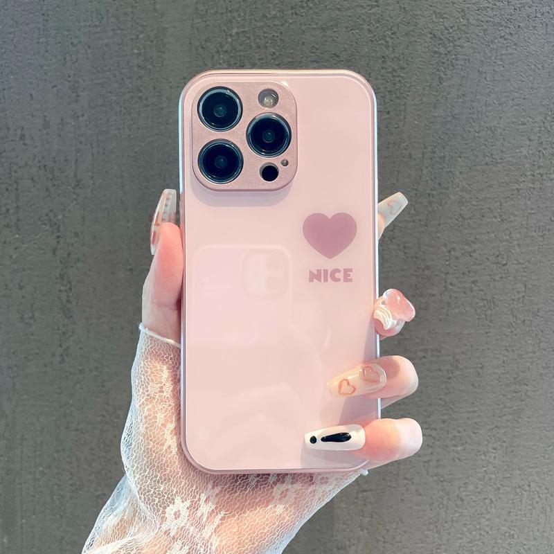 Ốp Điện Thoại, Dành Cho iPhone 11, Tương Thích Với 7 / 8plus / xs / xr / 12 / 13 / 14 / 15pro Max, Họa Tiết Hình Trái Tim Cá Nhân Hóa, Sáng Tạo, Thú Vị Và Tối Giản, Chống Thấm Nước Và Chống Sốc, Ốp Di Động ốp Cứng Kính