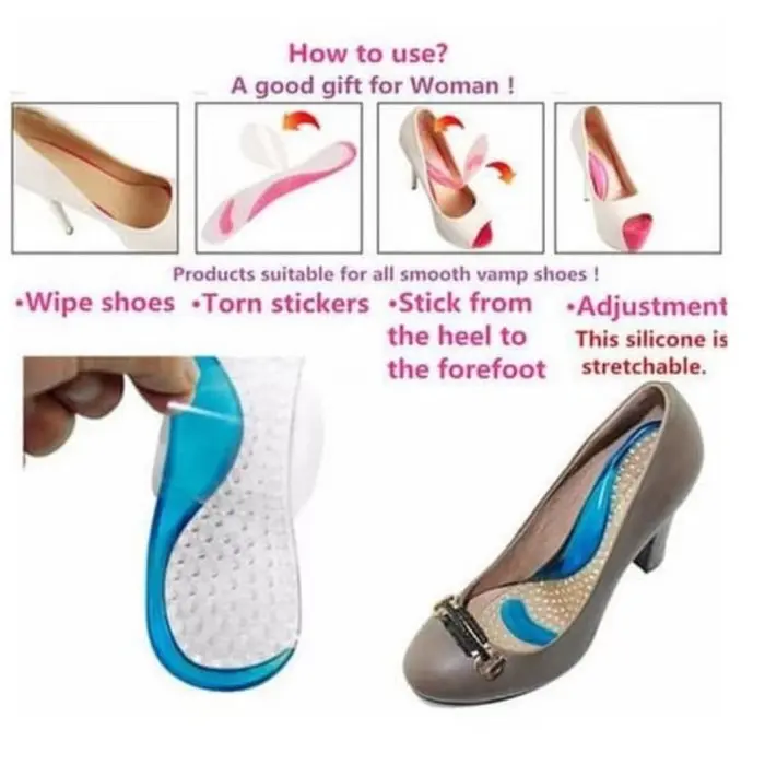 Insole Sepatu Gel Pad Foot Elastic Orthopedic Alas Kaki Silikon Sepatu