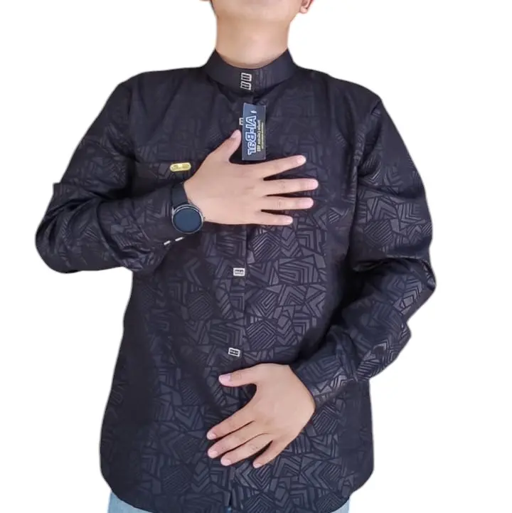kemko  terbaru 2024      Katun Embos Lembut Nyaman Poliester Baju Muslim High Simple cowok premium Slimfit Tebal  Motif Keren Formal  Kurta Koko Panjang Sultan Pria Dewasa 3