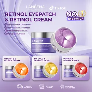 [LIVE] [MEI] LANBENA Anti-aging Retinol Set Remove Eyebags Dark Circles Remover Fine Lines Eye Patch 60Pcs + Face Cream