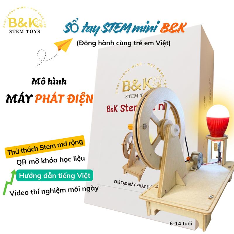 Bộ Lắp Ráp Máy Phát Điện B&K STEM TOYS - Có Sổ Tay STEM Mini Và QR Học Liệu -…