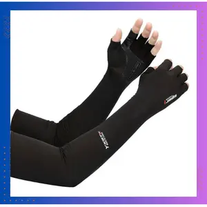 YXST Sarung Tangan Panjang Manset Long Sleeve Five Fingers Perlindungan Sinar Matahari Optimal Blokade 90% UV Anti Slip Fleksibel untuk Olahraga Pria 48.5 cm x 9 cm x 12 cm Untuk Perlindungan Lengan