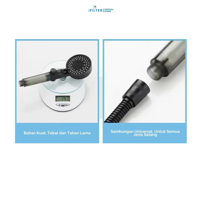 iFILTER - One Year PLUS Package 1 Black Pearl Shower Head and 6 + 3 (FREE) Refill Filter 7