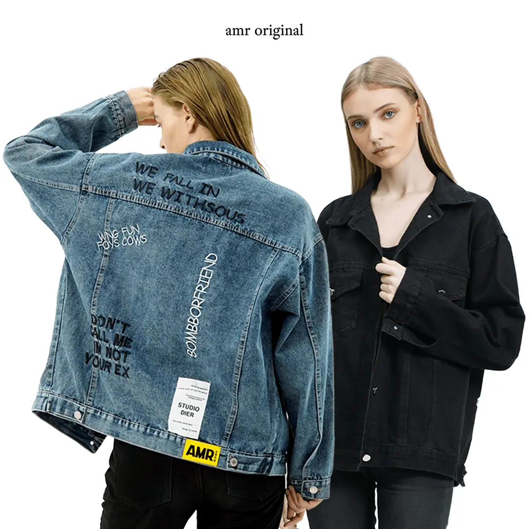AMR Original - We Fall In 1351 / 1352 - Jaket Jeans Oversize Dream Panjang Wanita Outer  Blazer Kerja
