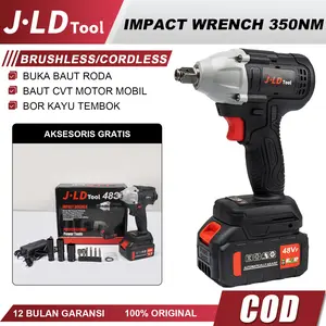 J.LD TOOL Mesin Bor Impact Wrench Cordless 88VF-4.0Ah 350NM dengan Kecepatan Variabel Torsi