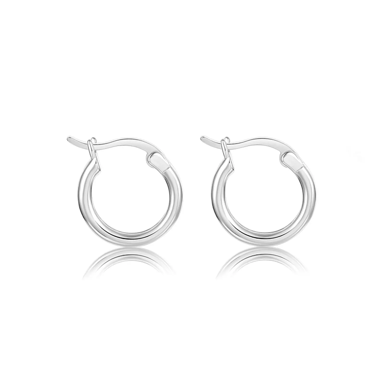 ZHOU LIU FU Earrings Gold Hoop Earrings Small Wide Silver 925 Women Girls Men BY097159 BY097158