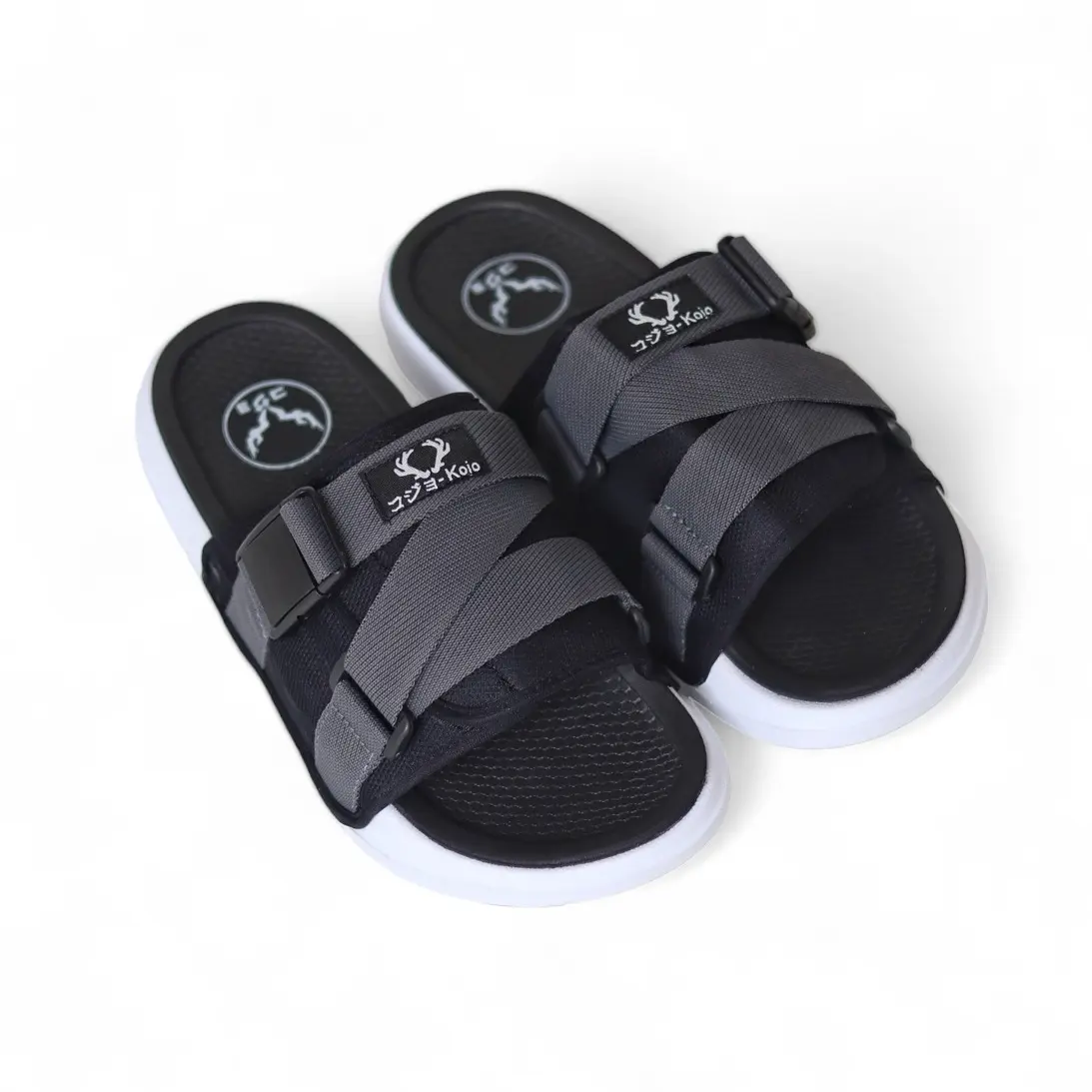 MONAS PRYES Sandal Pria Casual Hitam Slide Distro Kekinian New Trend