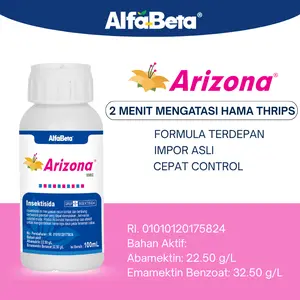 Arizona 55EC 100ml /Alfabeta/Hama Trips/ulat grayak/Tungau Merah/Cabai/Tomat/Bawanbg Merah/Sayuran/buah Tanaman