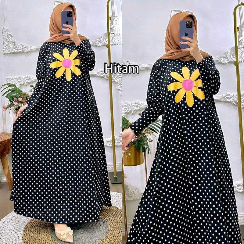 fesya  gamis 60k dapat 3 Katun Bunga 3