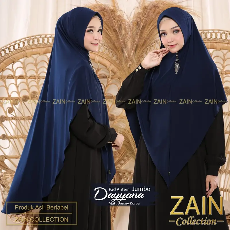 ZAIN - Kerudung Bergo Syar'i Dayyana Jumbo Jilbab Soft Pet || Hijab Syari ZAIN COLLECTION  High Quality 2