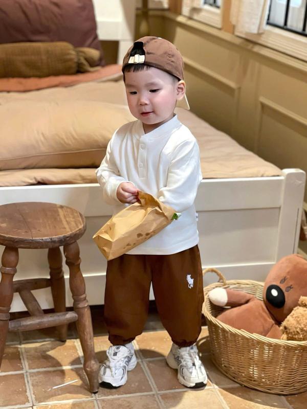 Quần thô gió bo gấu thêu ngựa mềm nhẹ phong cách năng động cho bé trai mặc nhà, đi học, đi chơi 3 màu size 8-20kg