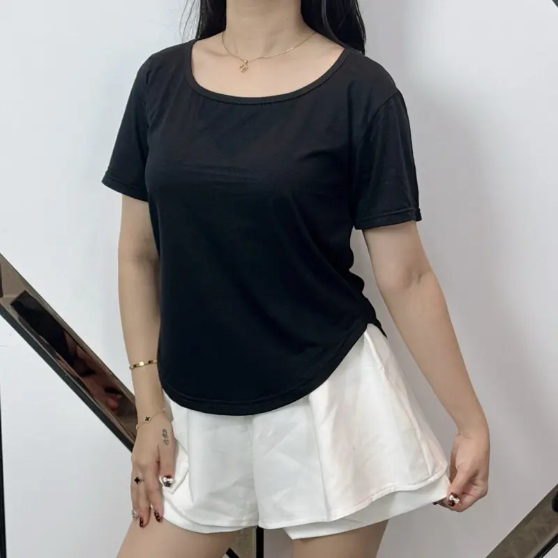 Adeline Top Oval | Atasan Wanita Kekinian | Atasan Wanita Lengan Pendek Polos | 814 1
