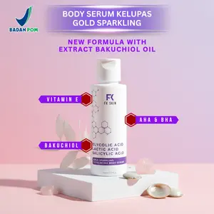 Body Serum Night FKSkin Exfoliating Gold Sparkling Malam Warna Ungu 100ml BPOM