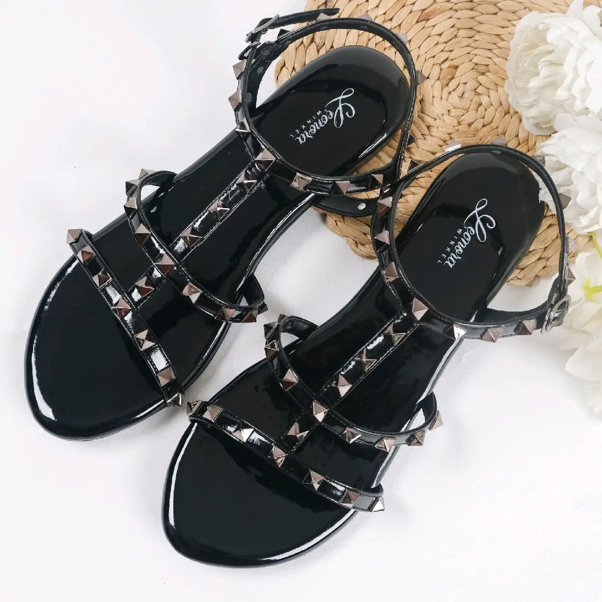 LEONORAWINKEL-SANDAL WANITA TALI BELAKANG TEPLEK KRICIA SERIES