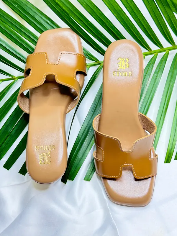 B2- TDR  Sendal Heels Slop Wanita 5 cm Kekinian (Tersedia Size 36-44) 1