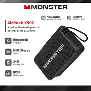 Monster X902 Bluetooth Speaker Wearable Portable Magnetic Clip-on Bluetooth Sound Box TWS Stereo Matching Wireless Portable Speakers audio  sound  system Black