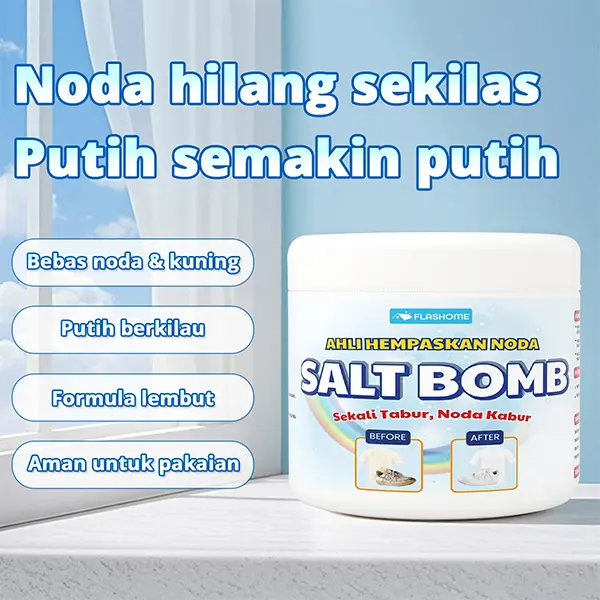 [SPECIAL 6.6] FLASHOME Pembersih noda baju membandel/Pembersih Pakaian/Cloth Stain Remover/Noda Kuning/Kelunturan/Pemutih Pakaian/Kerah Baju/Jamur Baju/Serbuk Ajaib/Laundry Clean/Deterjen/Detergent Viral 0