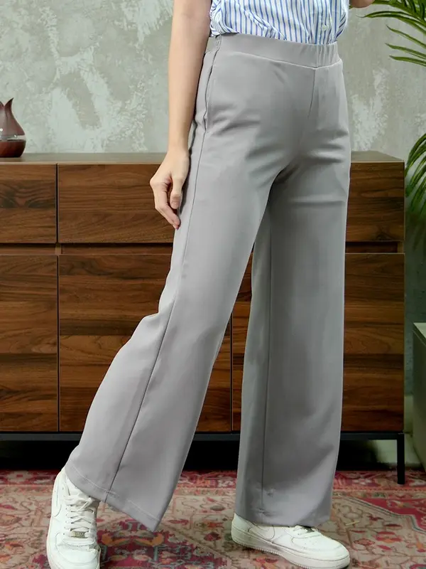 Hardware Celana Panjang Bawahan Wanita Scuba Crepe Cullote Pants 4