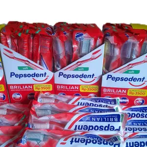 14 Pcs Pepsodent Sikat Gigi Briliant Premium - Penyegar & Pembersih Mulut Soft Bahan untuk Kesehatan Perawatan Gigi dan Gusi