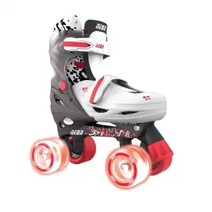 Neon Ukuran 34-37 Inline Skate Combo - Merah/Hitam