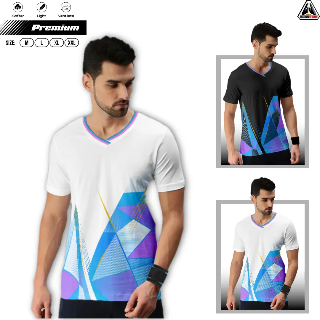 JOJO Baju Badminton Dewasa Premium Baju Bulutangkis Kaos Badminton Print Sport