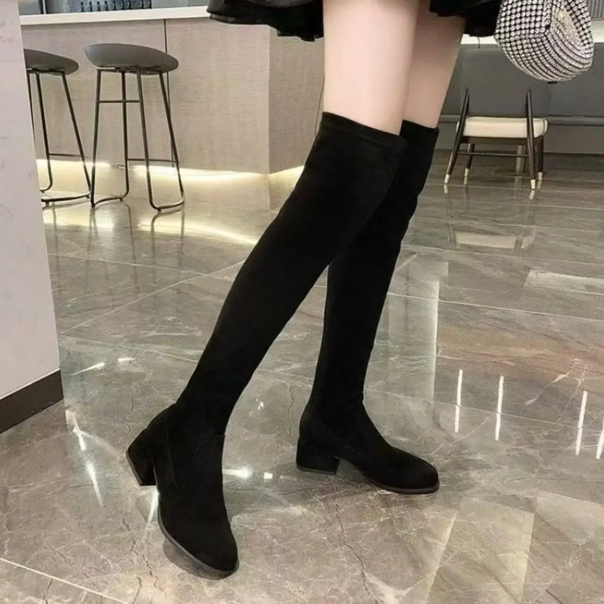 WINTER LONG BOOTS OVERKNEE VELVET B82