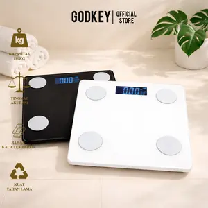 RTC-19A Timbangan Badan Digital 180kg Bluetooth Alat Pengukur Berat Badan Body Weight Scale Body Fat Kaca Tempered Glass