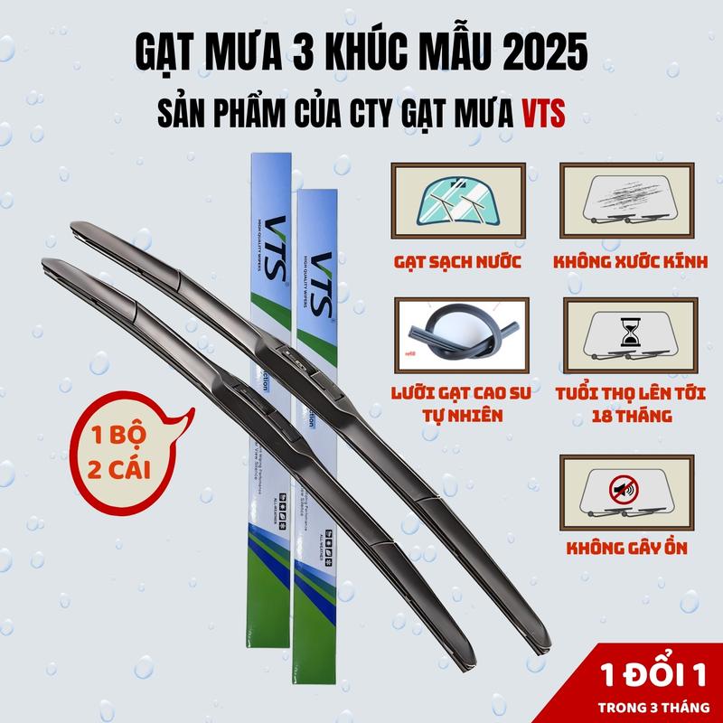 Gạt Mưa 3 Khúc Cao Cấp Gạt Sạch Trong Kính ,Gạt Êm Không Kêu,Không Rít Kính | Luỡi Cao Su Non g ạ t mua