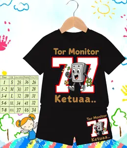 JuniorFashion Baju Setelan Tor Monitor Ketua 77 Gambar DTF Tahan Lama Bahan Rayon Lembut Ukuran S-XXL