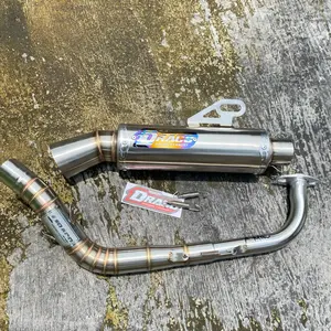 Draco Knalpot Racing Non Cobra Original Stainless Steel untuk Motor Vario Aerox Vario160 PCX dll Fullset Silincer Pipa Leher Header Knalpot