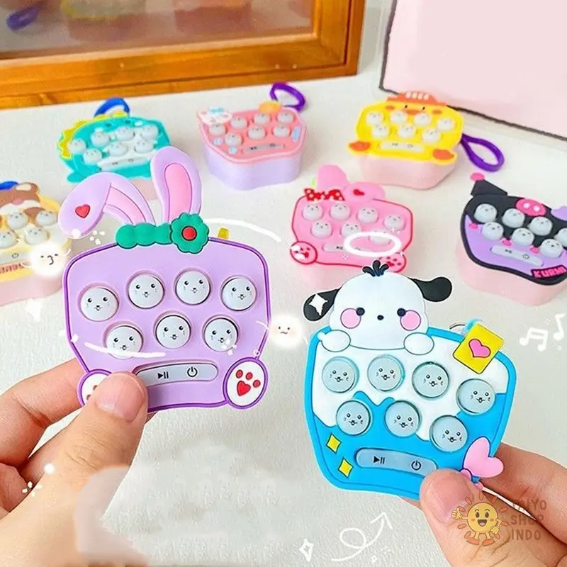TAIYO Quick Push Game Pop It Elektronik Mini Karakter Gantungan LED Elektrik Stress Release Fidget 8