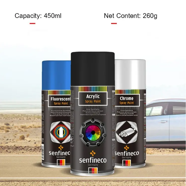 German Selfspray Paint Handheld Metallic Paint for Cars Black and White Rustproof Chrome Coating 1