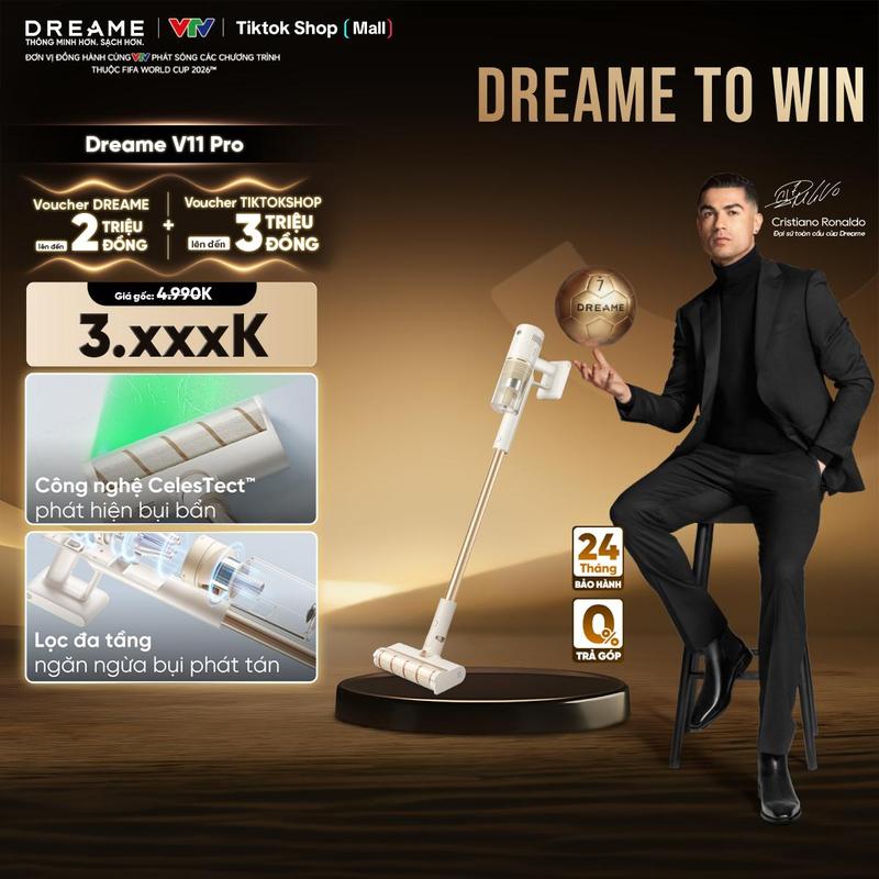 Dreame Máy Hút Bụi Không Dây V11 Pro - Bản Quốc Tế Công Suất 100AW & Công Nghệ…