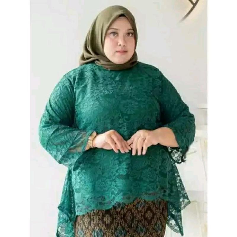 ATASAN KEBAYA RINJANI JUMBO, ATASAN KEBAYA BROKAT, ATASAN KEBAYA JUMBO, LD MAKSIMAL 130CM JUMBO, ATASAN BAJU KONDANGAN, ATASAN BAJU PESTA, ACARA2 ADAT, ACARA2 ELEGAN. Panjang 3