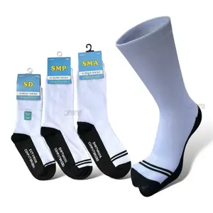 Kaoskaki | 3pasang kaos kaki anak sekolah putih telapak hitam panjang sebetis lembut dan nyaman di gunakan Sd