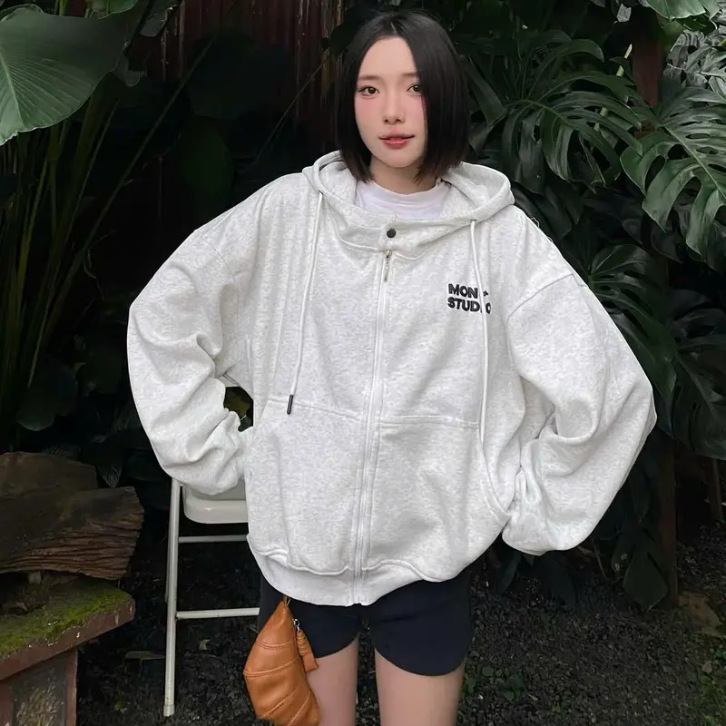 Áo Khoác Hoodie Zip Chống Nắng Mùa Hè IN NỔI DẬP NỔI MON STUDIO, Vải Nỉ Ép Dành Riêng Cho Hè Nắng Nóng, Form Boxy Unisex Nam Nữ Đều Mặc Được, Có Túi Trong 1