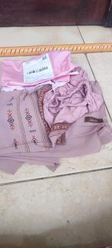 Product Review of Lotun Hana Series - Hijab Pashmina Instan Printing Motif Etnik Material Premium Simpel Mudah dipakai - Peach Rayon Ceruti from z**a 2