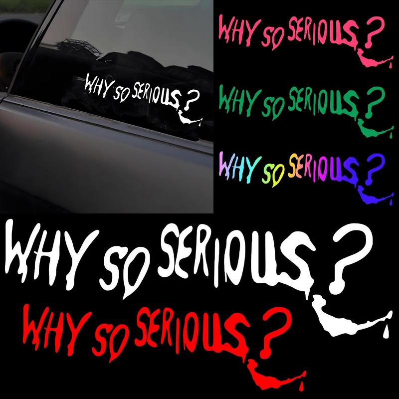 DC Joker Why So Serious Hahaha funny Vinyl reflect sticker Auto Body ...