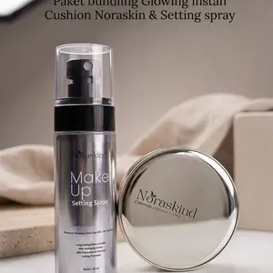 Noraskind CUSHION+SETTING SPRAY PAKET BANDLING Glowing Instant Cushion Noraskin & Setting Spray untuk Makeup