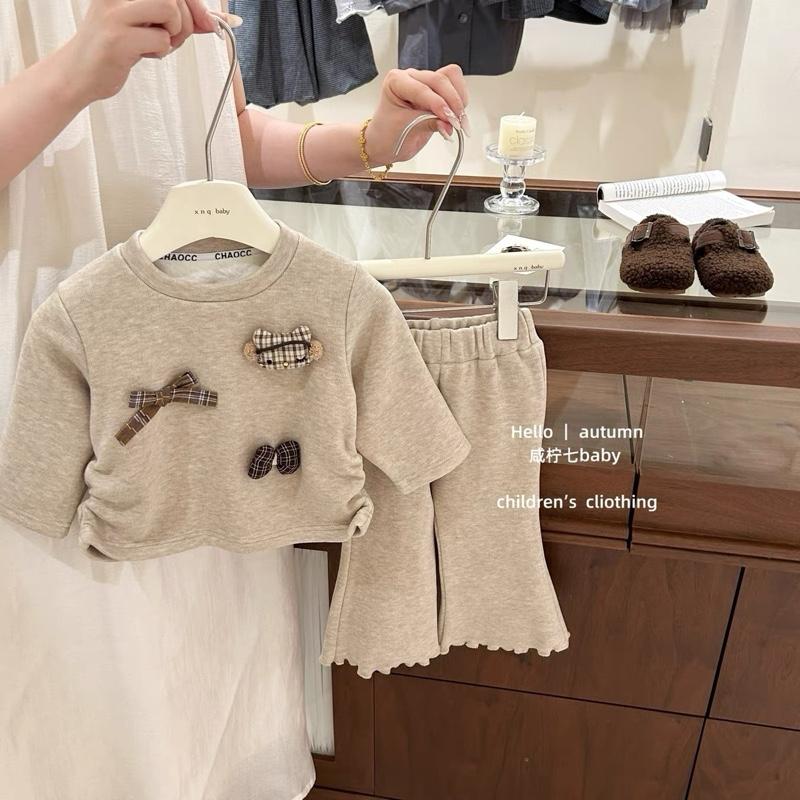   5-20kg   343  Set bộ len lông thỏ chất mềm ấm cho bé gái mặc mùa thu đông  XMGY  