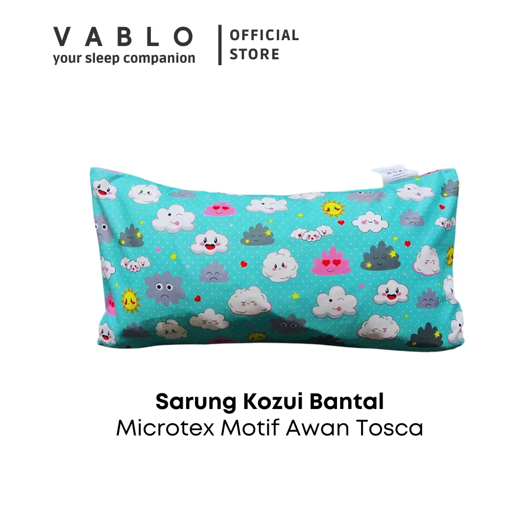 Vablo Sarung Bantal Kozui - motif anak - resleting Kain - Pink dan varian motif sarung