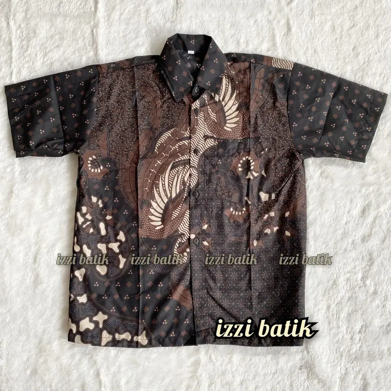 Batik Anak Laki Laki Premium Lengan Pendek Kemeja Sekolah Baju Terbaru Cowok TK SD 2-13 Tahun 4