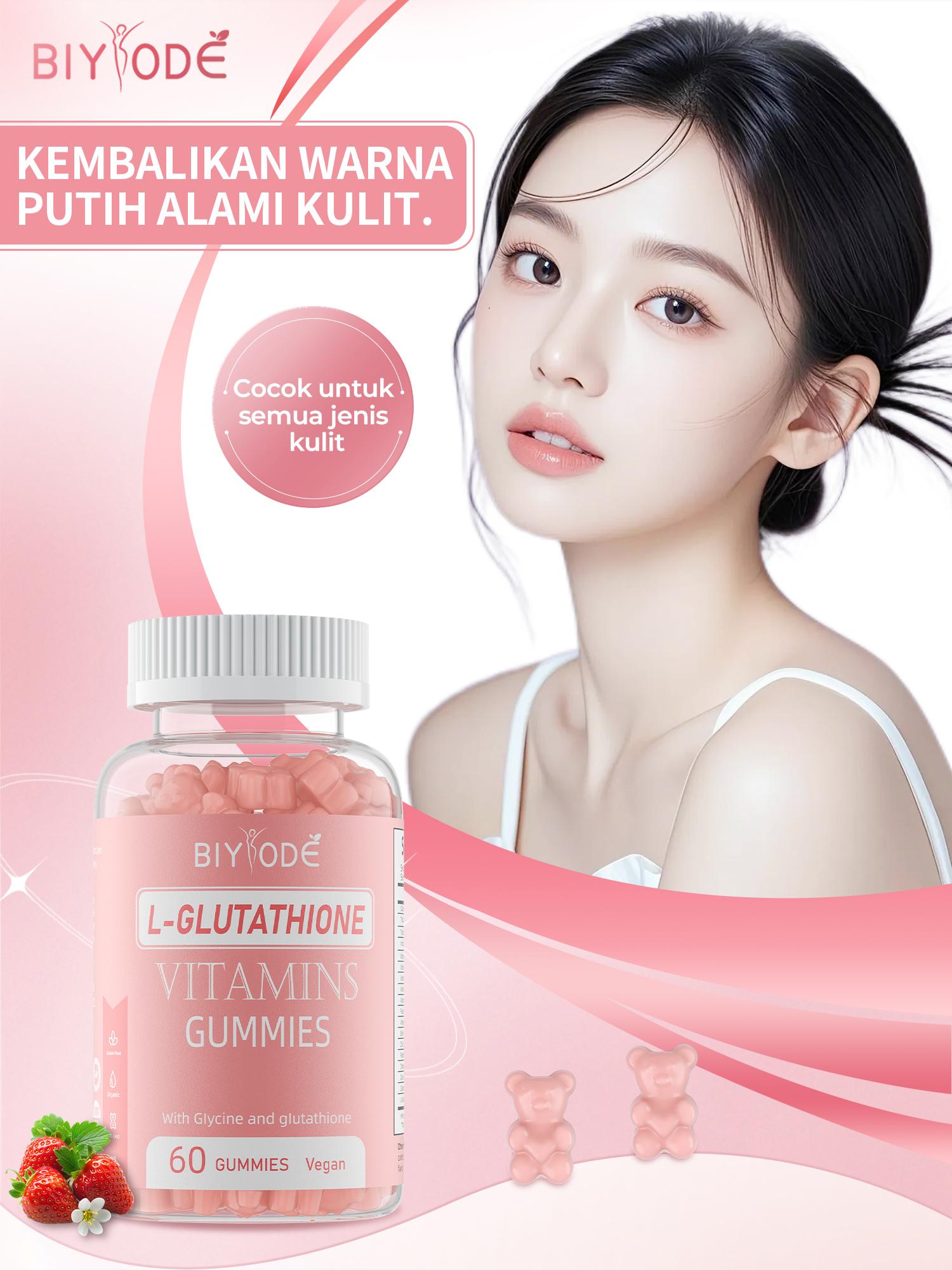 BIYODE Halal FDA Plus Glutathione 24H Glutathione Gummies Beauty Glutathione  Brightening Biotin Vitamin C D E B2 B6 B12 Zinc Whitening 60 Kapsul Per  Botol - Shop | Tokopedia